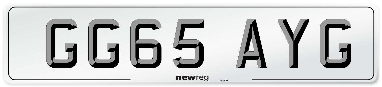 GG65 AYG Number Plate from New Reg